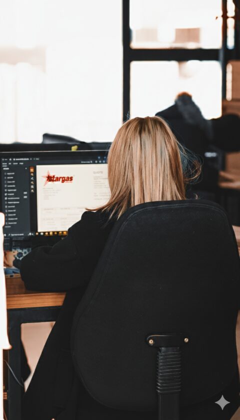 Stargas delivery vehicle transporting gas cylinders